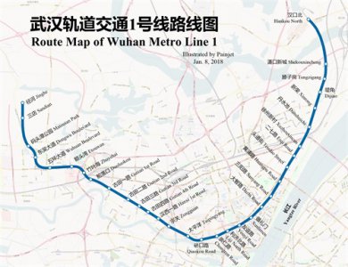 ​武汉轨道交通1号线经过了武汉市中心-全程高架线路很罕见