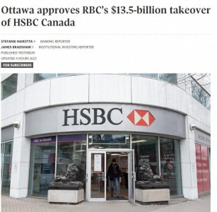 ​正式批准！RBC以$135亿收购加拿大汇丰！ 70多万华人客户怎么办？